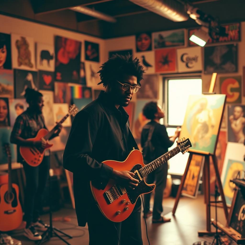 Creatives & Artists Circle: Black artists, musicians, writers, and filmmakers in a vibrant creative studio