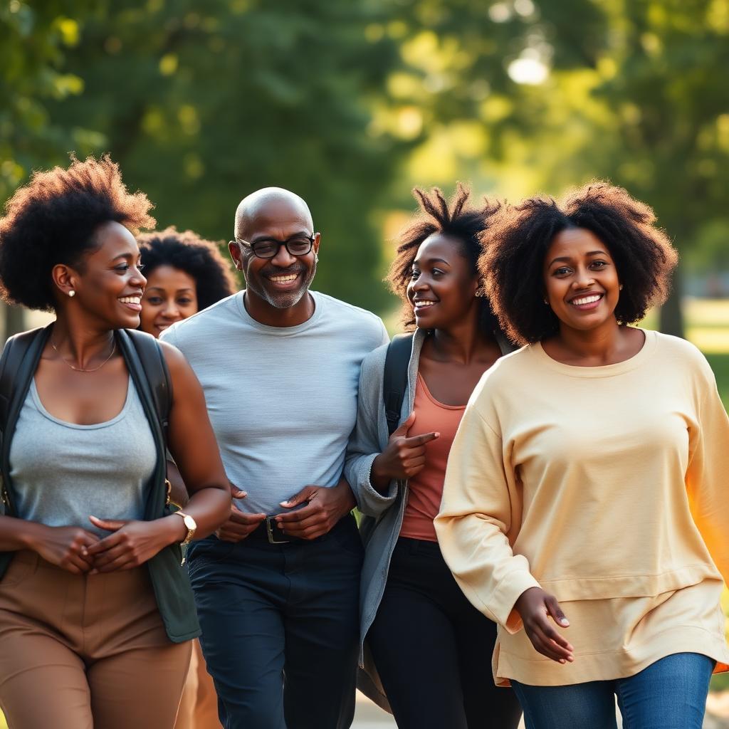 Health & Wholeness Community: Black wellness and walking group, healthy families outdoors, mental health and healing
