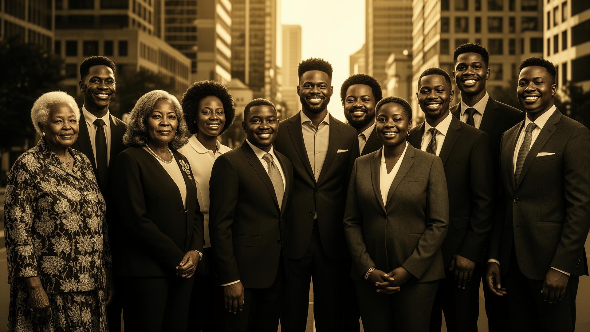 Black Atlanta families, professionals, elders, and youth together